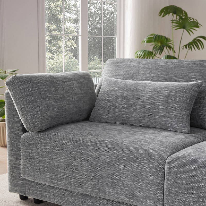 Modern L-Shaped Modular Sectional Sofa with Storage Console and USB Charging by Harper & Bright Designs
