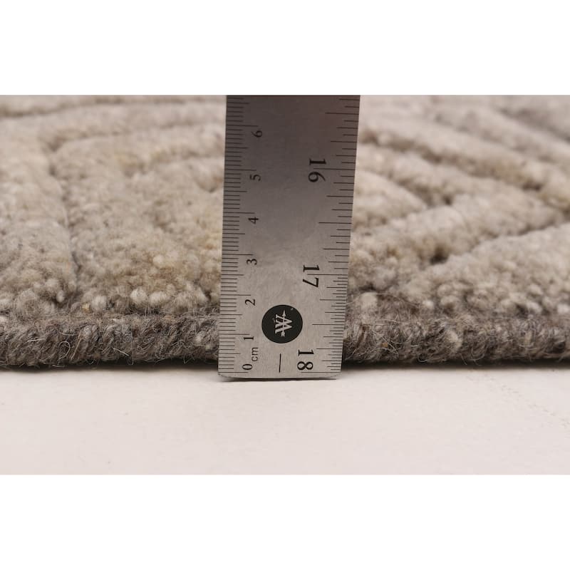 ECARPETGALLERY Hand-knotted Tangier Taupe Wool Rug - 4'2 x 6'3
