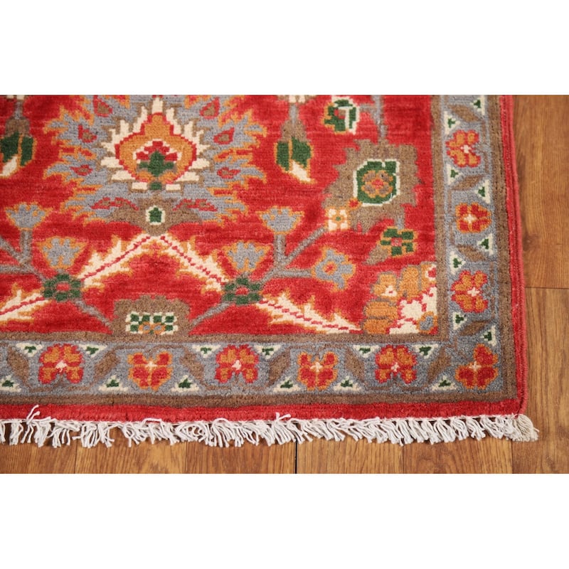Red Floral Kazak Oriental Foyer Rug Handmade Wool Carpet - 2'0" x 3'0"