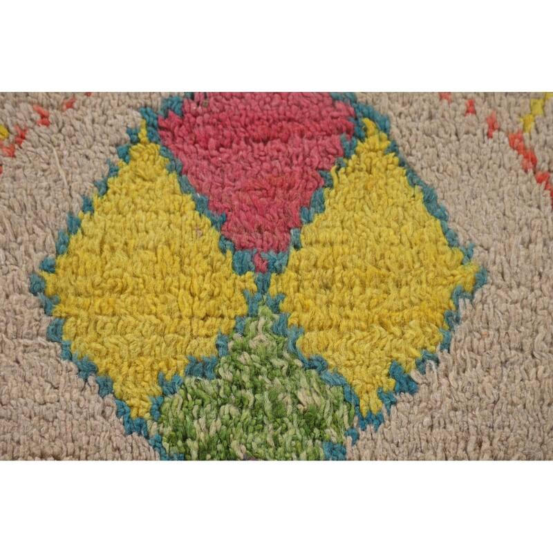 Geometric / Moroccan Oriental Area Rug Hand-Knotted Wool Carpet - 7'10" x 10'8"