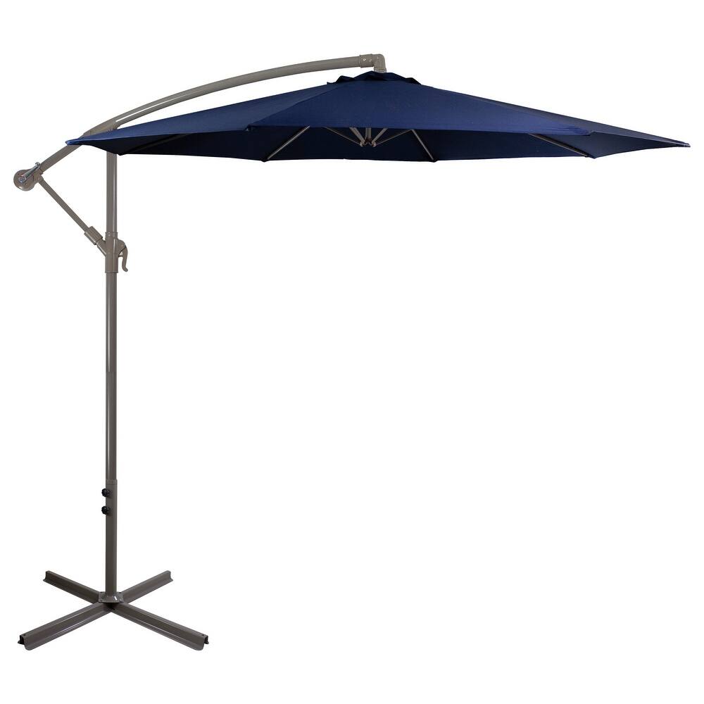 10ft Offset Outdoor Patio Umbrella with Hand Crank