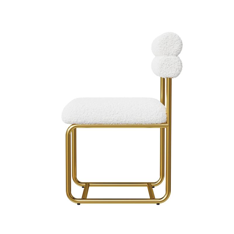 Teddy Dining Chairs Set of 2, Upholstered Dining Room Chairs with Metal Legs