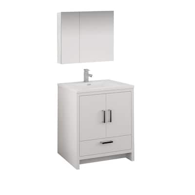 Fresca Senza 30" Free Standing Single Basin Vanity Set with MDF