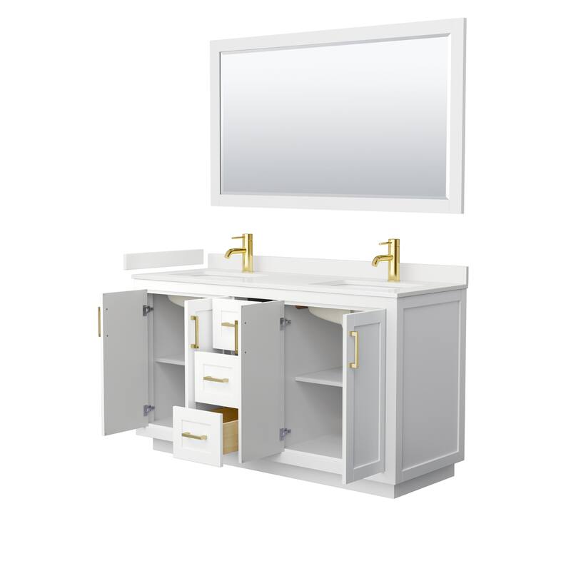 Miranda 60-inch Double Vanity, Quartz Top