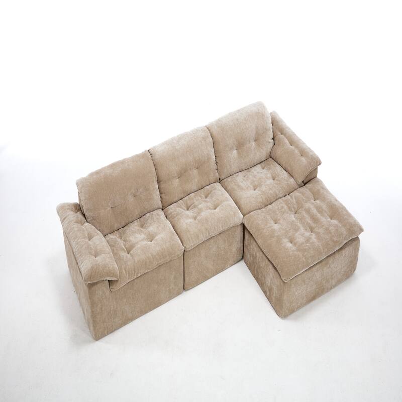 Modular Convertible Cushioned Sleeper Sofa Set