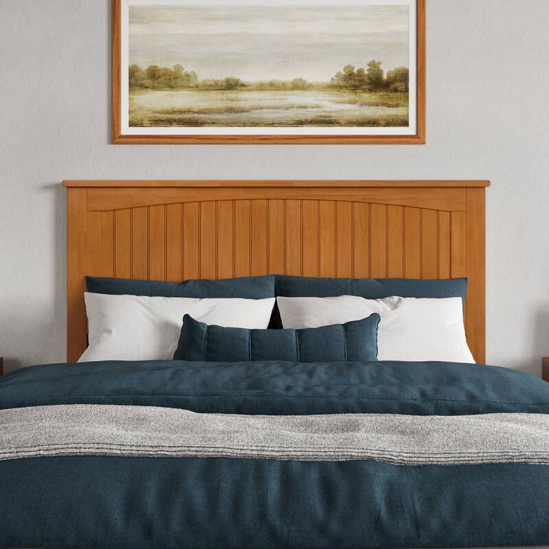 Queen Size Wood Platform Bed - Low Profile Modern Bed Frame with USB Ports & Headboard