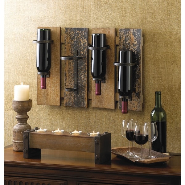 Rustic Wall Mounted Wine Rack x x Bed Bath