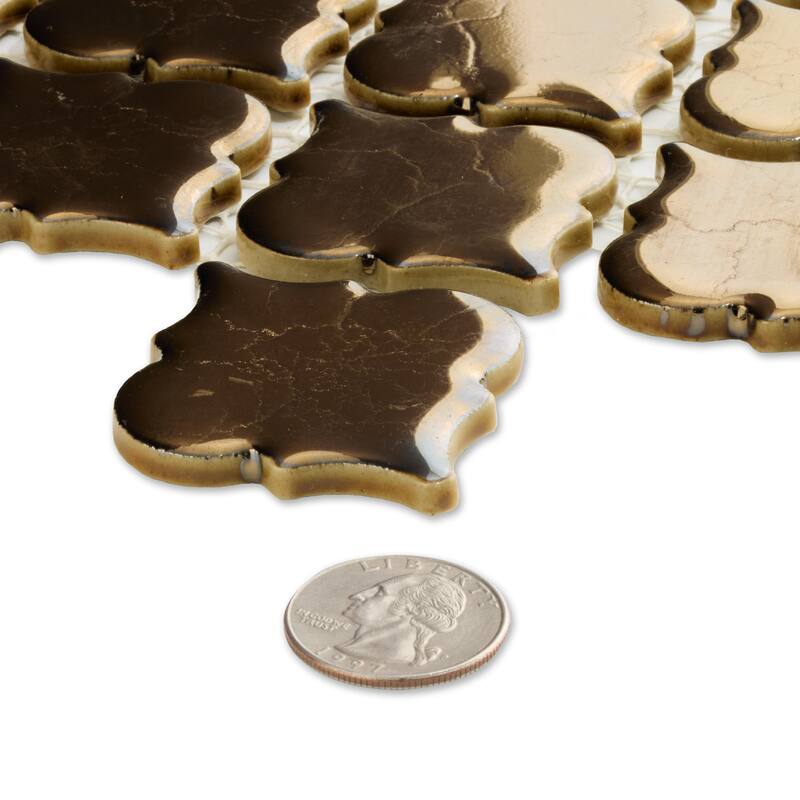 Merola Tile Hudson Tangier Gold 12-3/8" x 12-3/8" Porcelain Mosaic Floor and Wall Tile