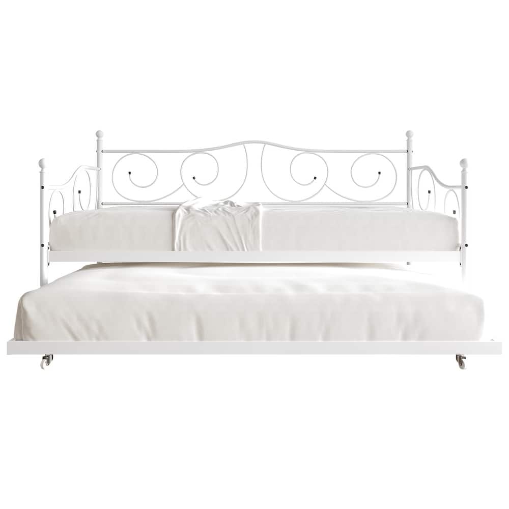 CraftPorch Contemporary Twin Size Metal Daybed with Trundle
