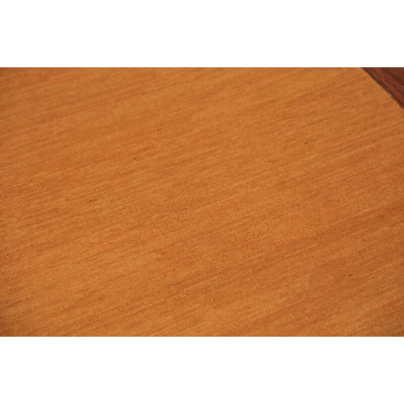 Rust Gabbeh Oriental Runner Rug Hand-Knotted Wool Carpet - 3'5" x 6'6"