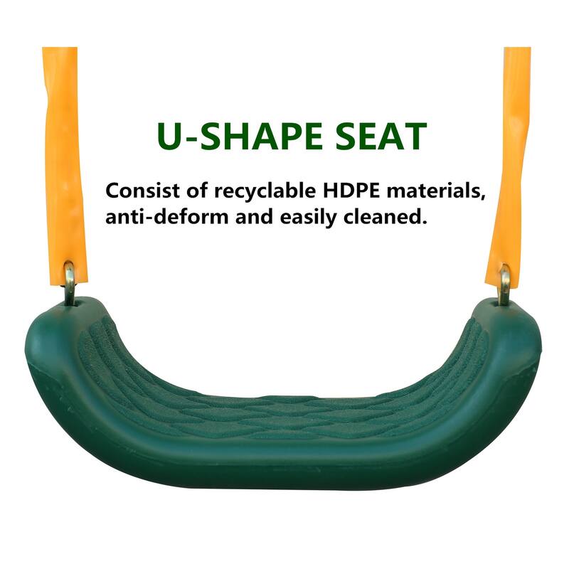 Blue-Green Metal Steel Kids Swing Set with 4 Swings and Weather-Resistant Frame - 119" x 74" x 73"