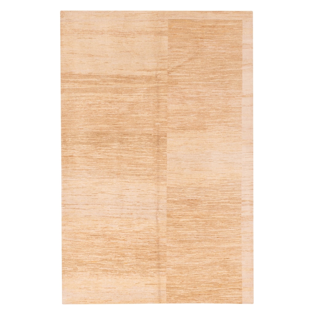 ECARPETGALLERY Hand-knotted Opulence Beige Wool Rug - 5'11 x 9'1