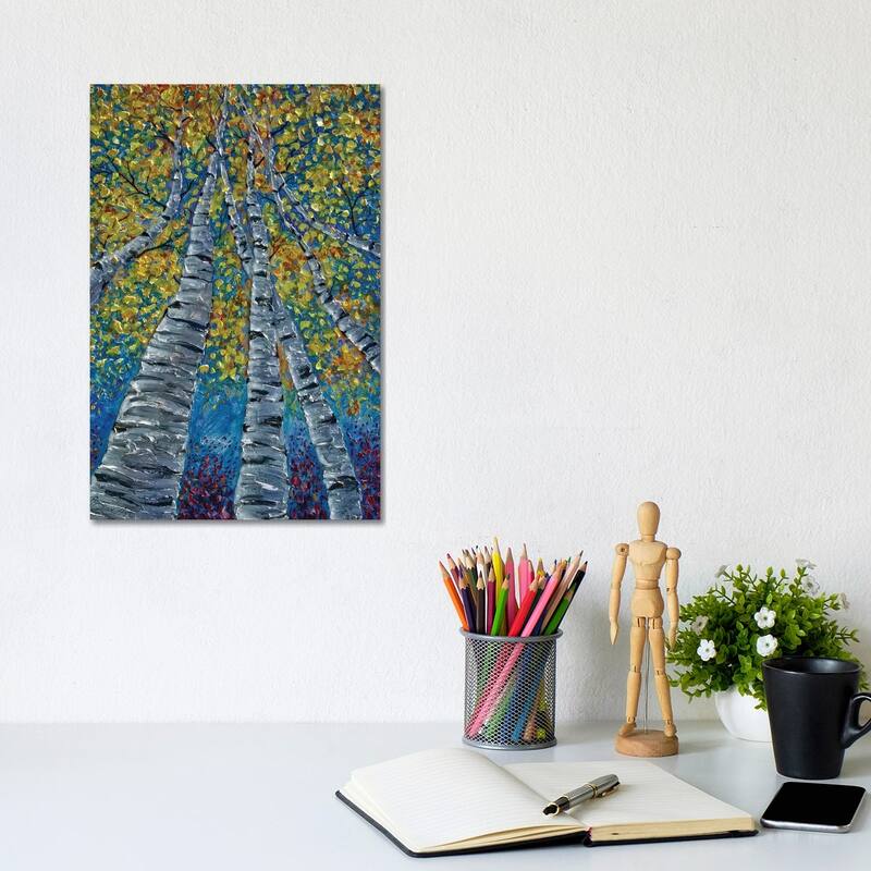 iCanvas "Painted Whimsy Aspen Trees" by OLena Art Canvas Print - 12x8x0.75
