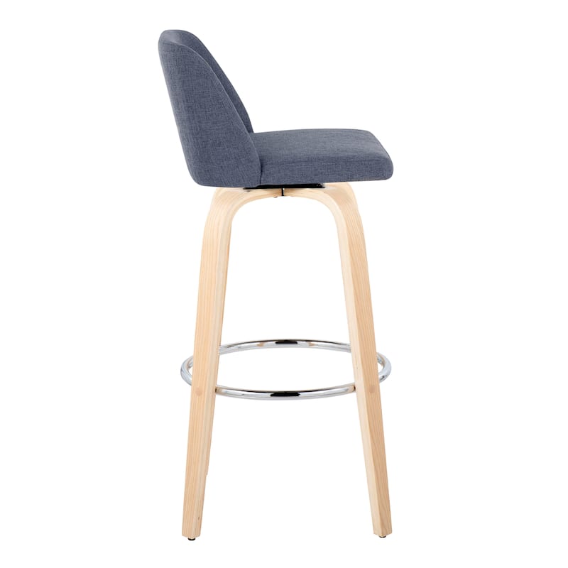 Carson Carrington Vallberga 30" Fixed-Height Bar Stool with Natural Wood Base (Set of 2)