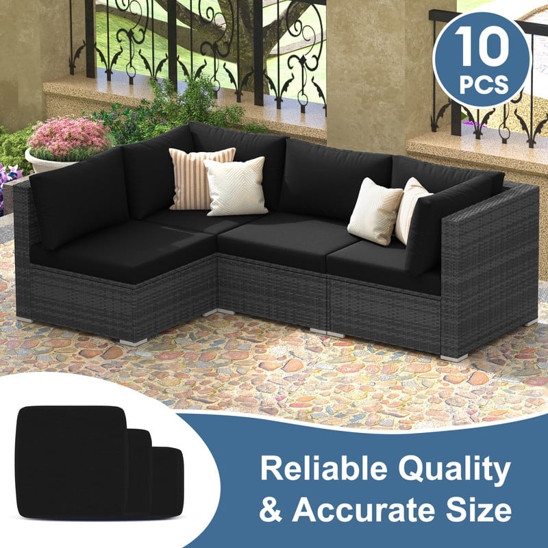 FINCATI 25.6" × 25.6" Outdoor Cushion Cover, Replacement Slipcover for Sofa Cushions, Patio Seat Cover 25.6 Inches (COVER ONLY!)