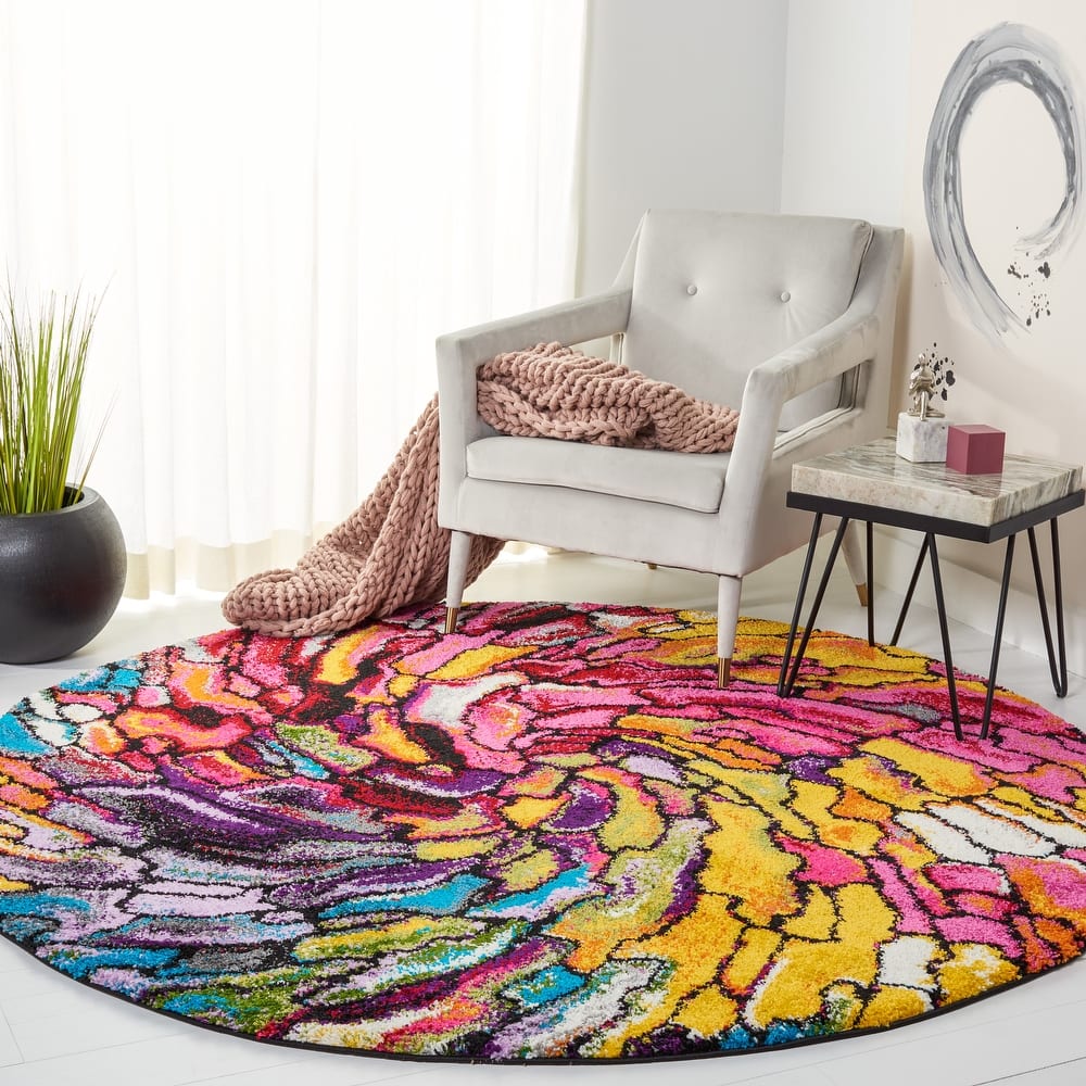 SAFAVIEH Fiesta Shag Victorina Abstract Rainbow Rug
