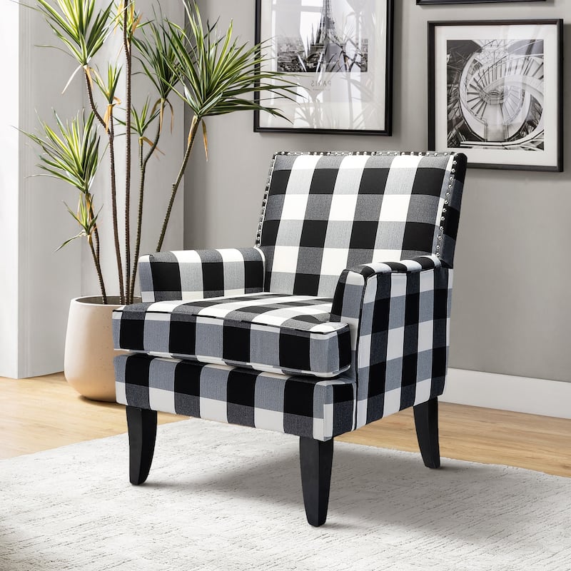 Akorda French Country Armchair with Nailhead Trim and Solid Wood Legs by HULALA HOME