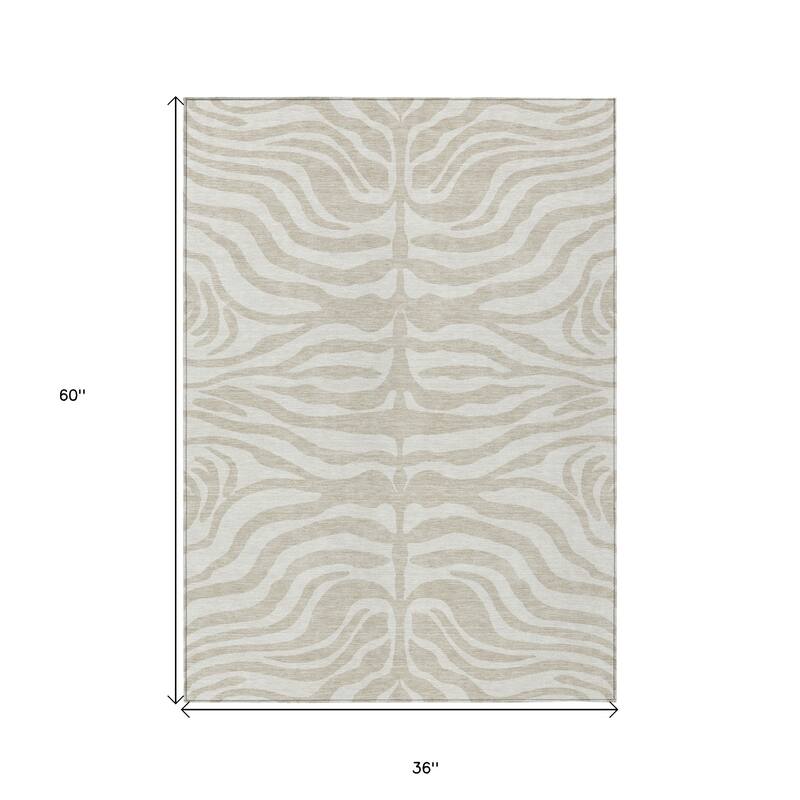 HomeRoots Animal Print Transitional Rectangle Outdoor Rug