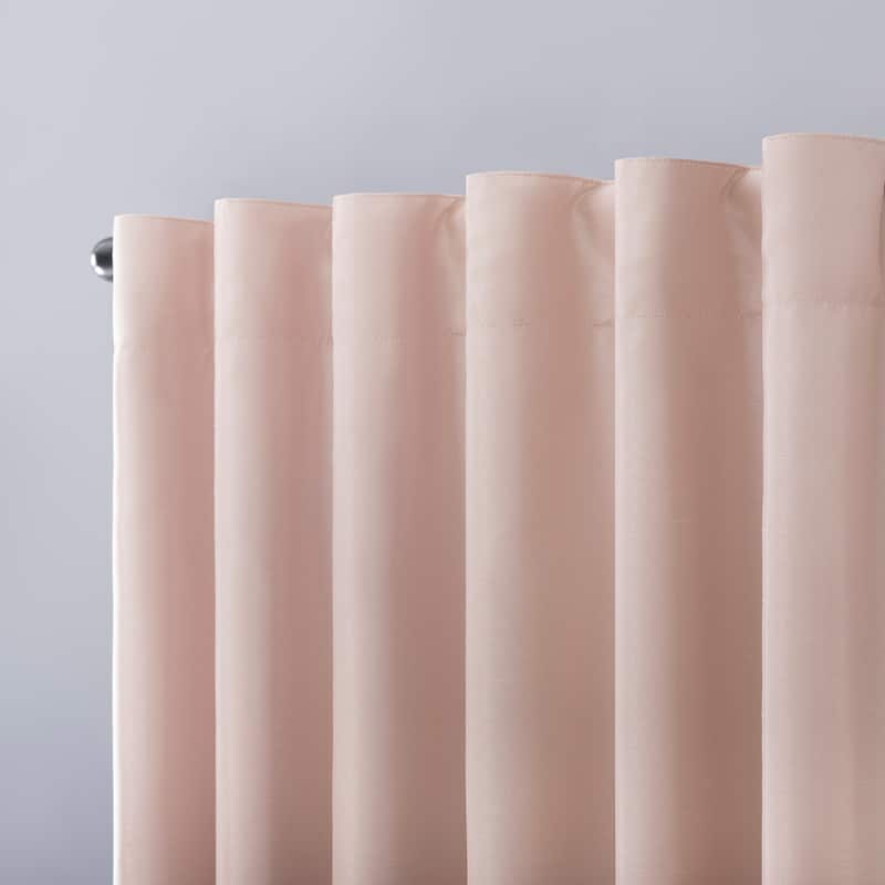 Sun Zero Evelina Faux Dupioni Silk Thermal Extreme Total Blackout Back Tab Curtain Panel, Single Panel