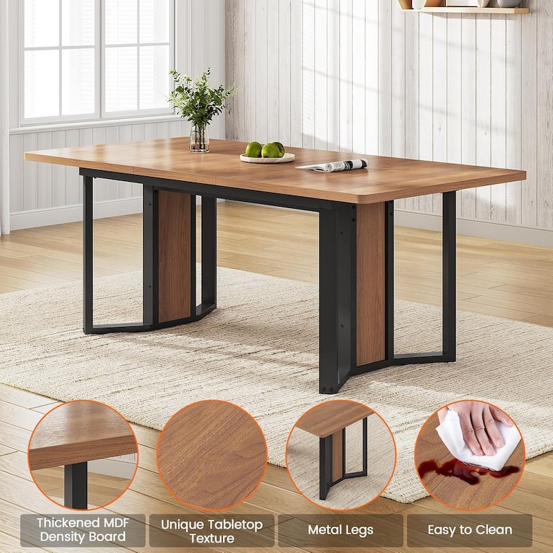Dining Table Set 6 People Extendable Kitchen Table 4 Chairs