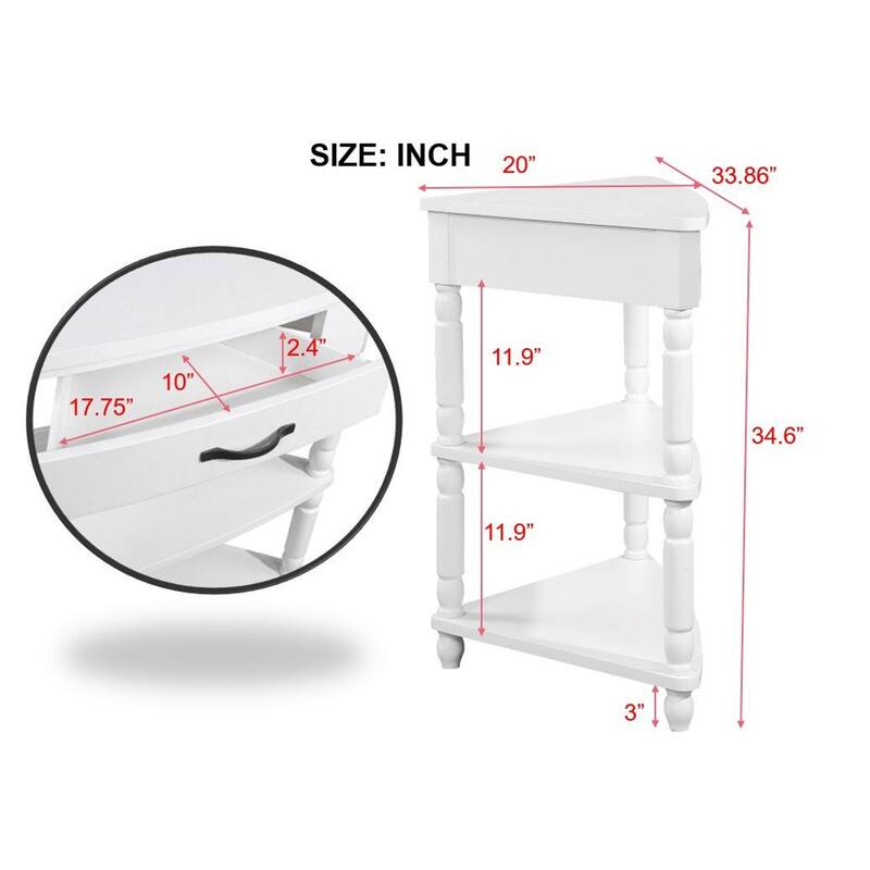 33.8'' Small Triangle Corner Table