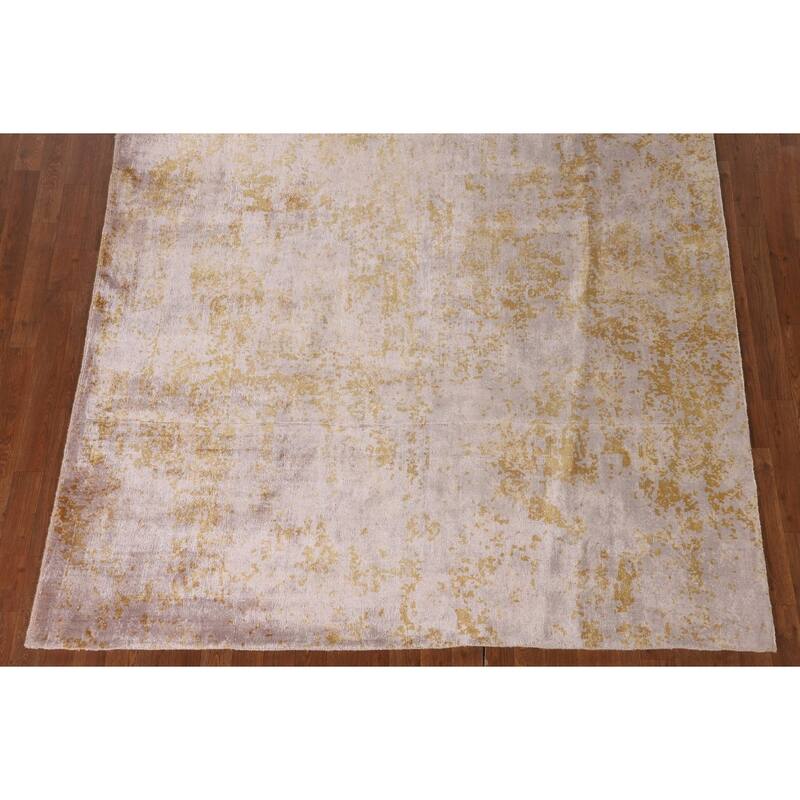 Modern Area Rug Hand-Knotted Abstract Bedroom Wool Carpet - 6'6"x 9'10"