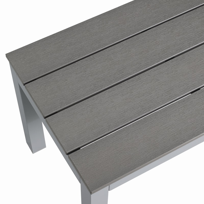 Newport Outdoor Patio 7ft Slate Pool Table 6-Seater Dining Set with 4 Benches & Accessories, Cement Finish