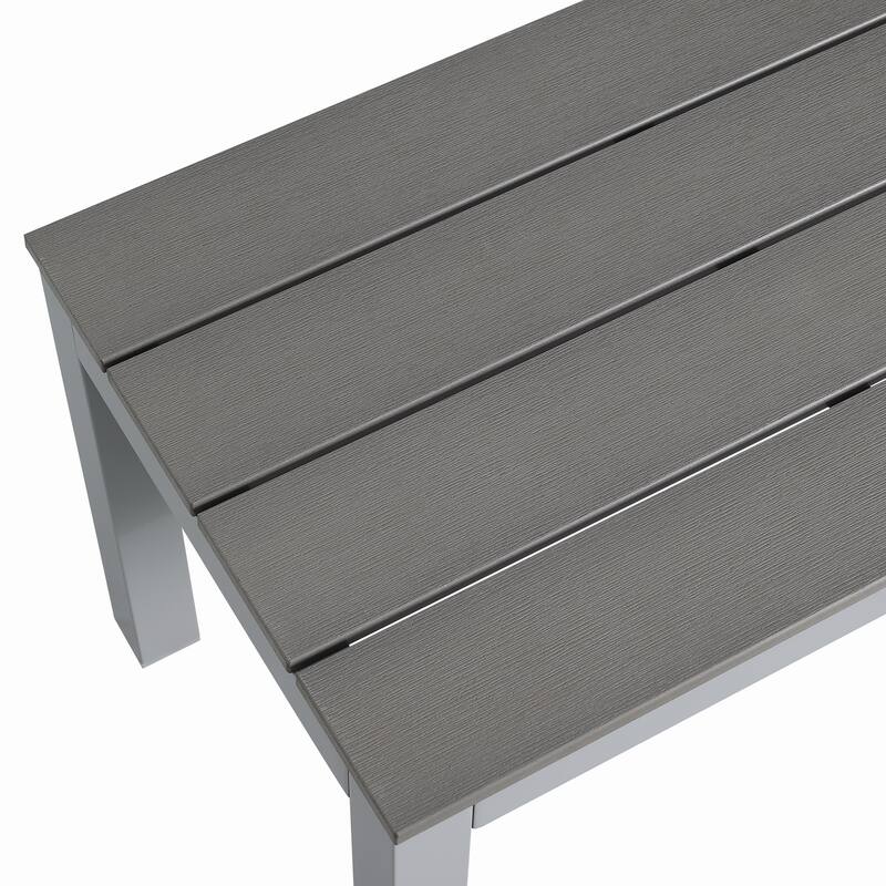 Laguna Indoor/Outdoor 7ft Slate Pool Table Dining Set with 2 Benches & Accessories, Cement Finish