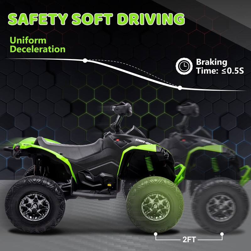 Kids ATV 4 Wheeler, 12V Ride on Toy Car Bombardier Licensed BRP Can-am