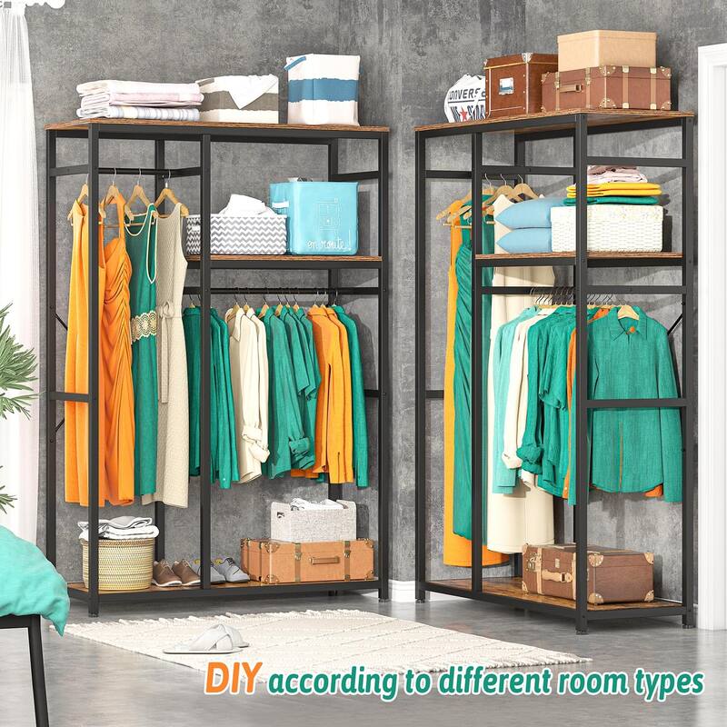 Clothing Rack, Clothing Racks, Wardrobe Closet Rack Holds 300lbs