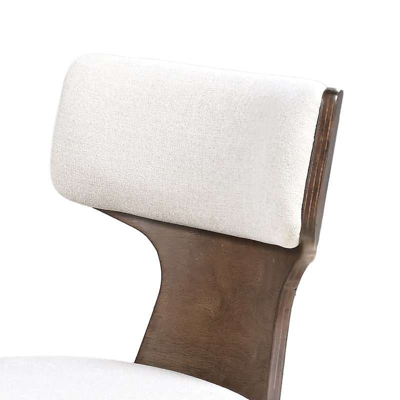 Furniture of America Wayley Modern Solid Wood Curved Back Padded Dining Chair (Set of 2)