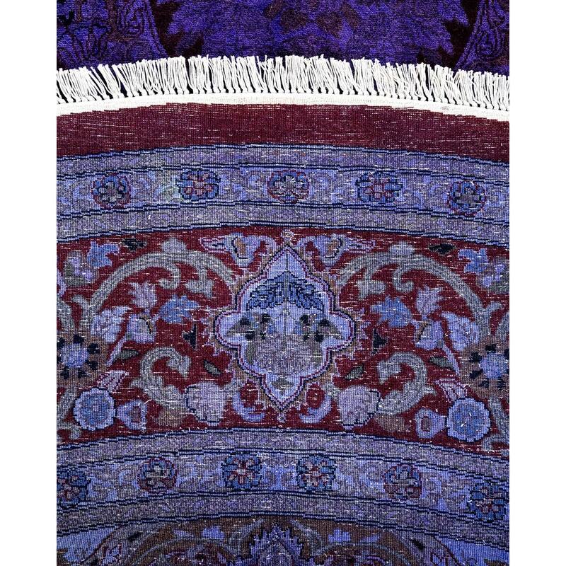 Fine Vibrance, One-of-a-Kind Handmade Area Rug - Purple, 8' 1" x 8' 1" - 8' 1" x 8' 1"