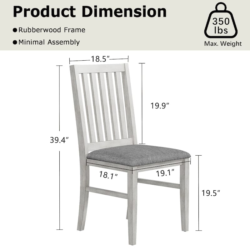 VECELO 100% Solid Oak Wood Dining Chairs, Dining Chairs, Wood Dining Room Chair, Dining Side Chairs, Wooden Kitchen Chairs