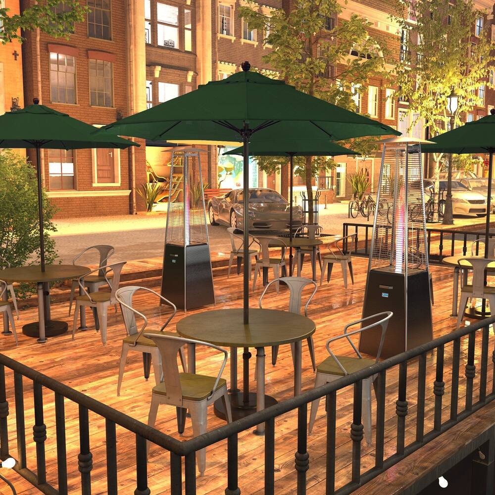 California Umbrella 7.5' Venture Series Patio Umbrella, Bronze Aluminum Pole Fiberglass Ribs Push Lift, Pacifica Pacific Blue