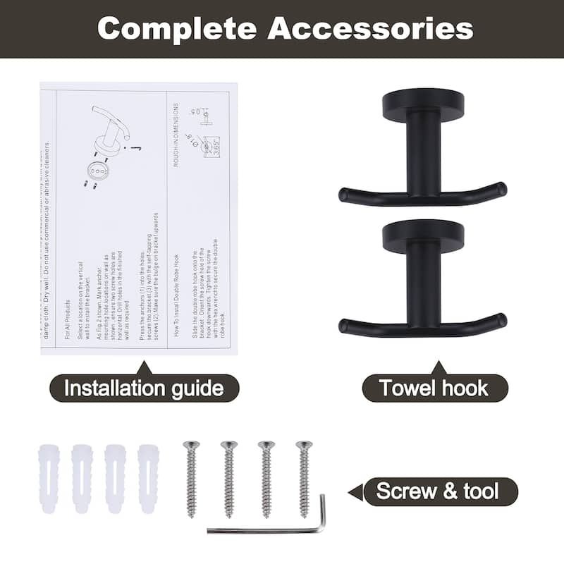 WOWOW Knob-Hook Double Robe/Towel Hook 2-Pieces