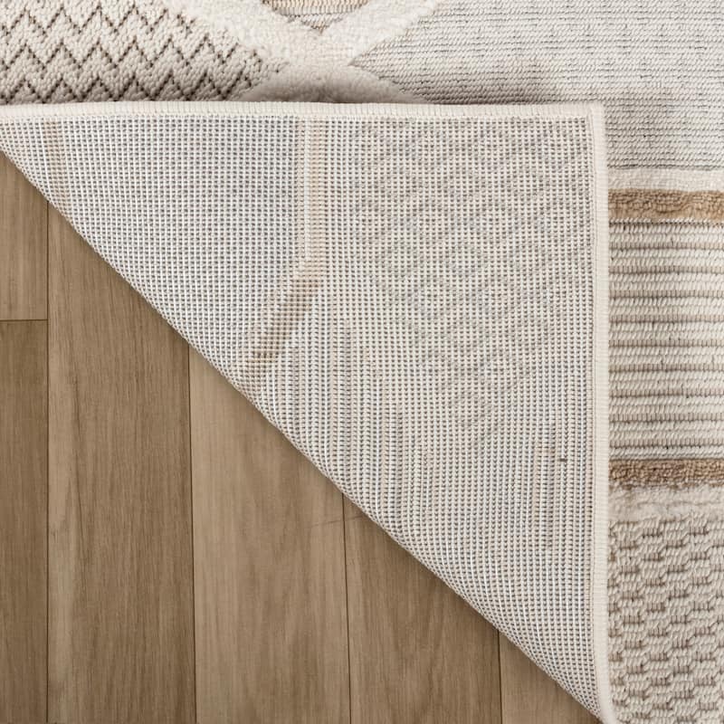 Rug Branch Abstract Geometric Modern Cream Beige Indoor Area Rug