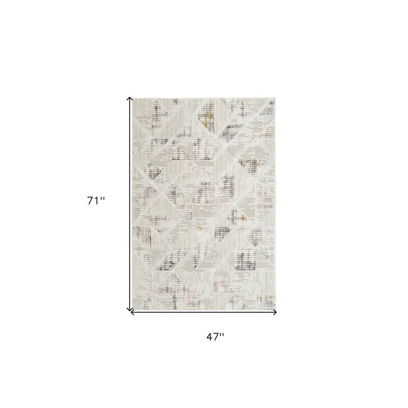 Cimu Power Loomed Abstract Modern Non Skid Stain Resistant Area Rug By HomeRoots