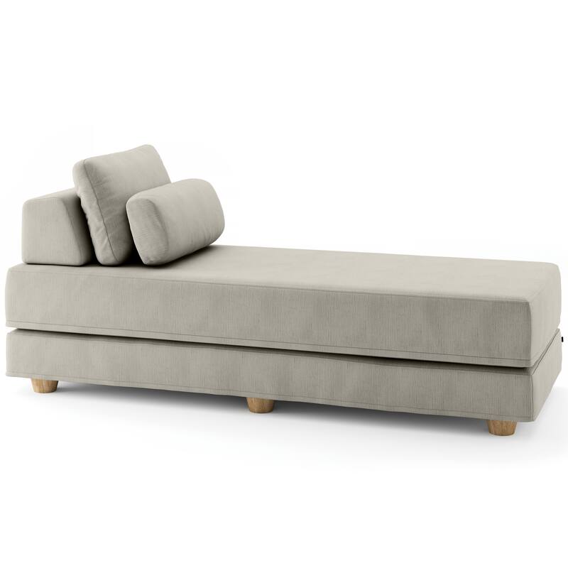 Jaxx Balshan Cushioned Micro-velvet Convertible Chaise Lounge Daybed