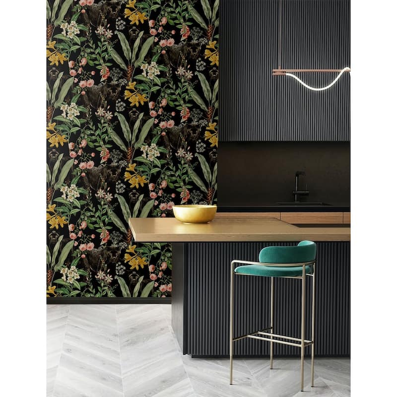 Harry & Grace Panther Jungle Peel and Stick Wallpaper - 20.5 in W x 18 ft. L