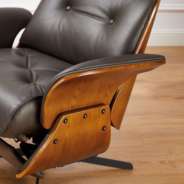 Art Leon Mid century Modern Genuine Leather Lounge Chair Recliner On Sale Bed Bath Beyond 37779909