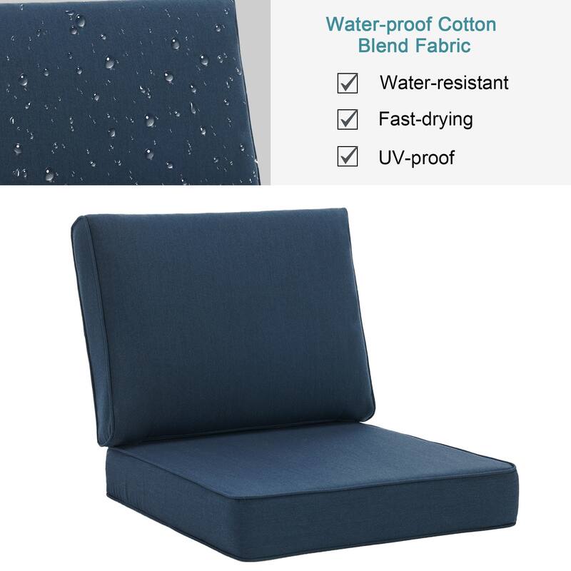Sunbrella 24"x23"x5" Thick Cushion Outdoor Deep Seat/Back Cushion