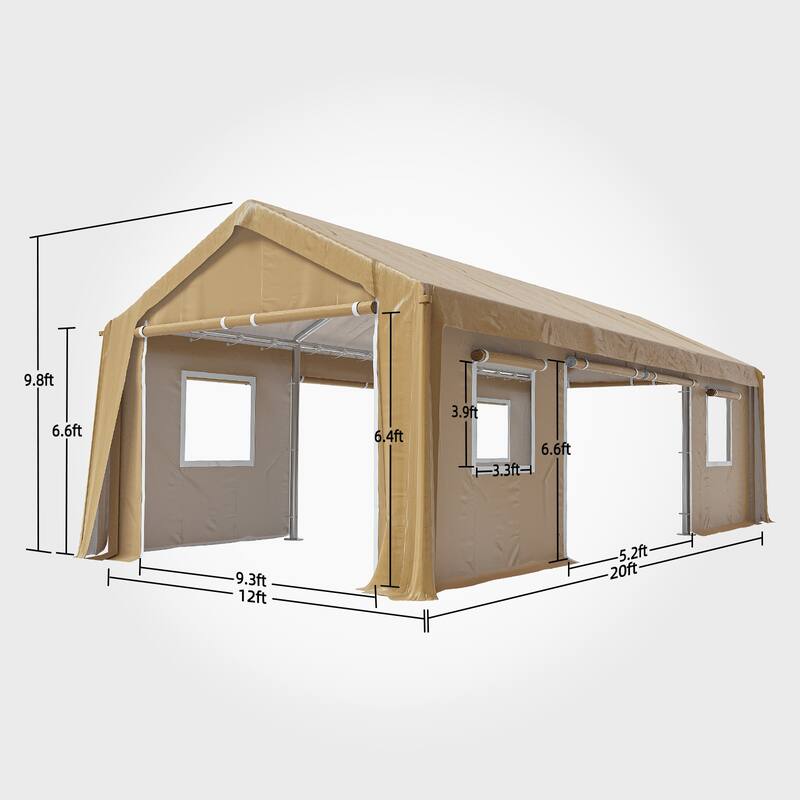 Heavy Duty Portable Carport Garage with Galvanized Frame, for Truck Boat and Equipment Storage