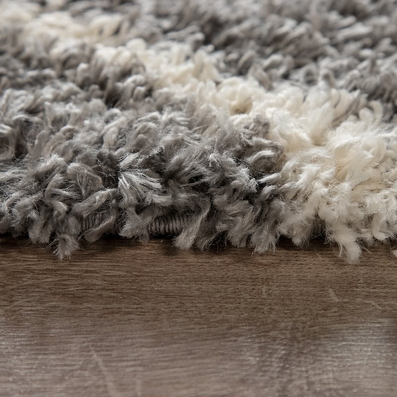 Soft Shag Rug in Anthracite with Diamond Pattern - Scandi Design