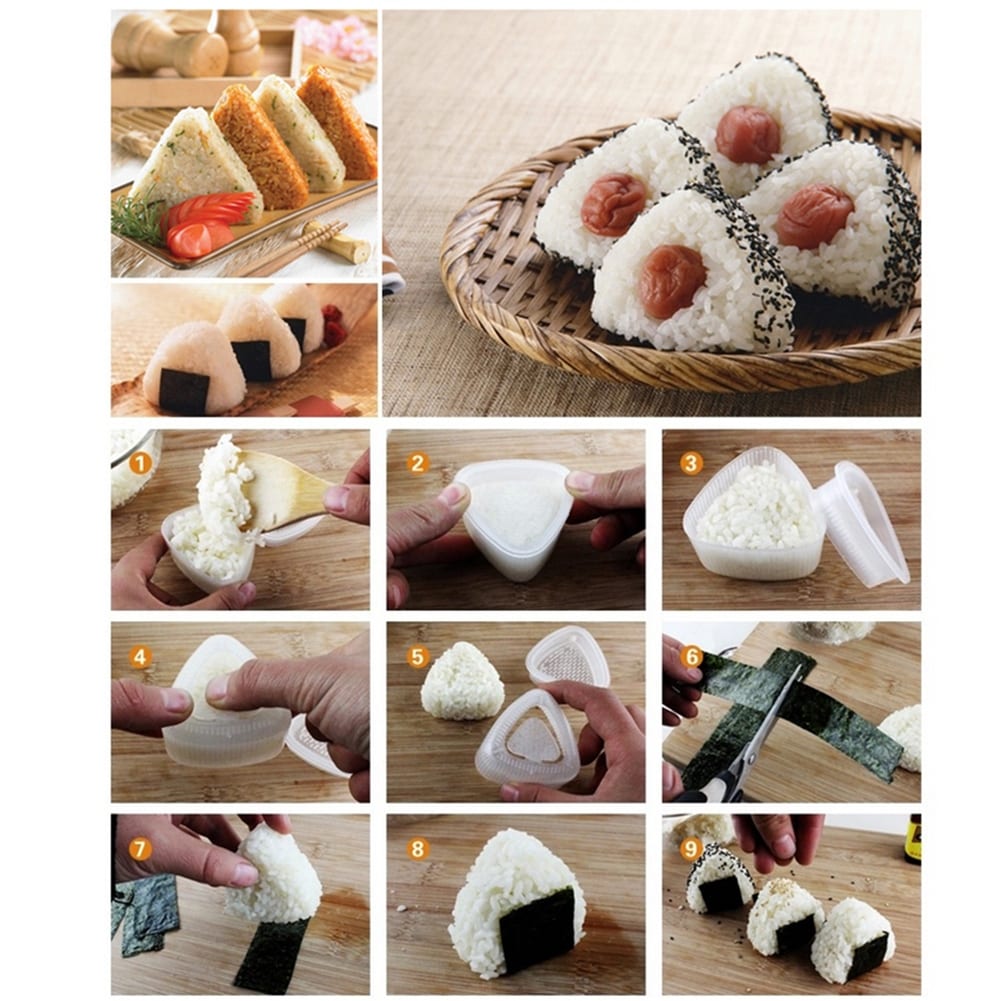 Sushi Maker Rice Ball Bento Press Maker Mold Triangle Form Mold Sushi Tools  Kitchen Gadgets Japanese Kitchen Accessories