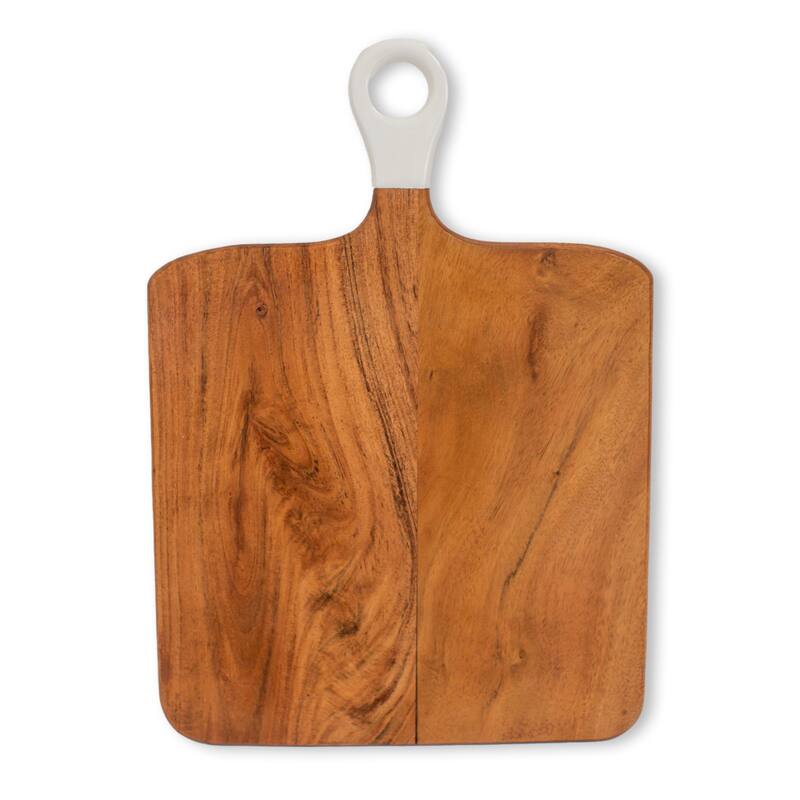 Jeanne Fitz Wood + White Collection Acacia Wood Square Charcuterie Board, Medium