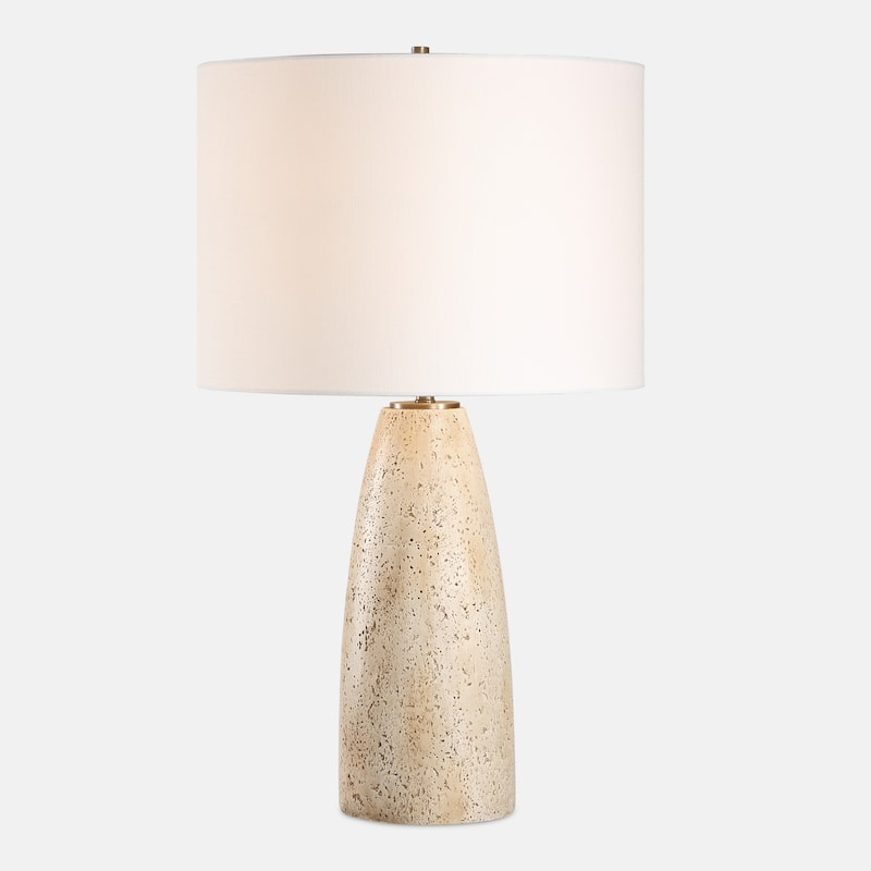 Tapered Base Table Lamp with Drum Shade - 26.5" - Brown