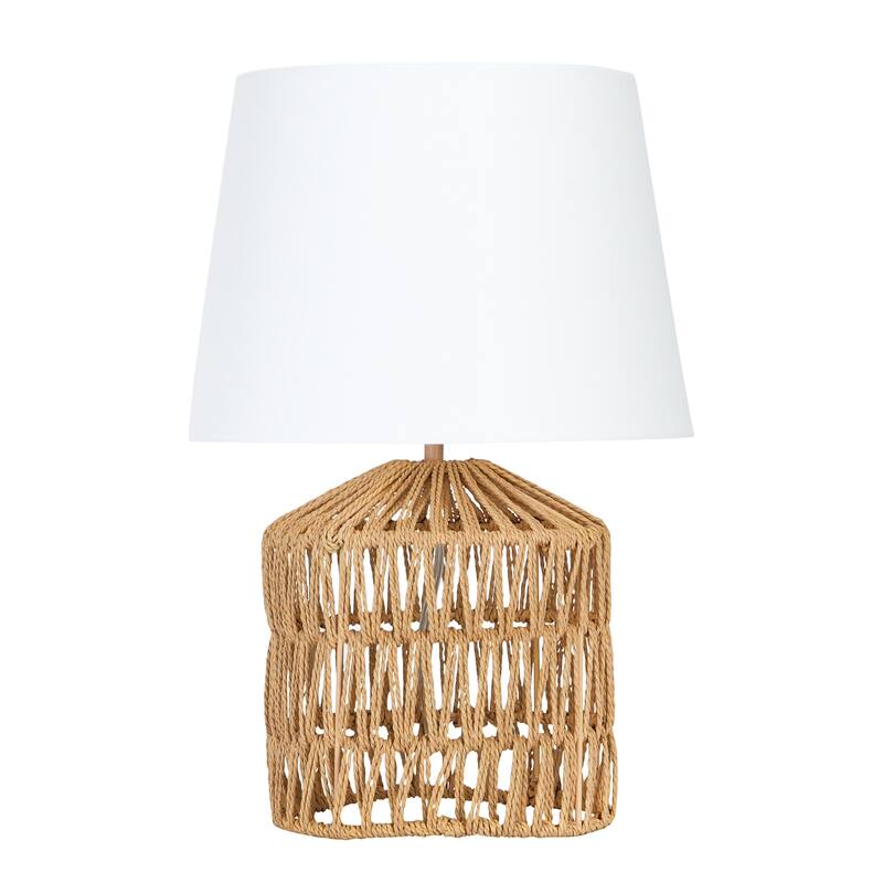 Woven Rope Table Lamp with Empire Shad - Natural