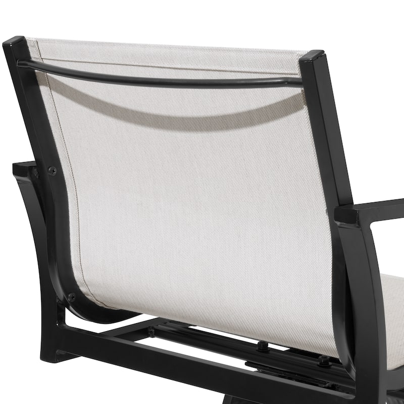 Pellebant Outdoor Aluminum Swivel Barstool Patio Bar Stools with Sunbrella Fabric - 18.31"Lx18.31"Wx43.31"H