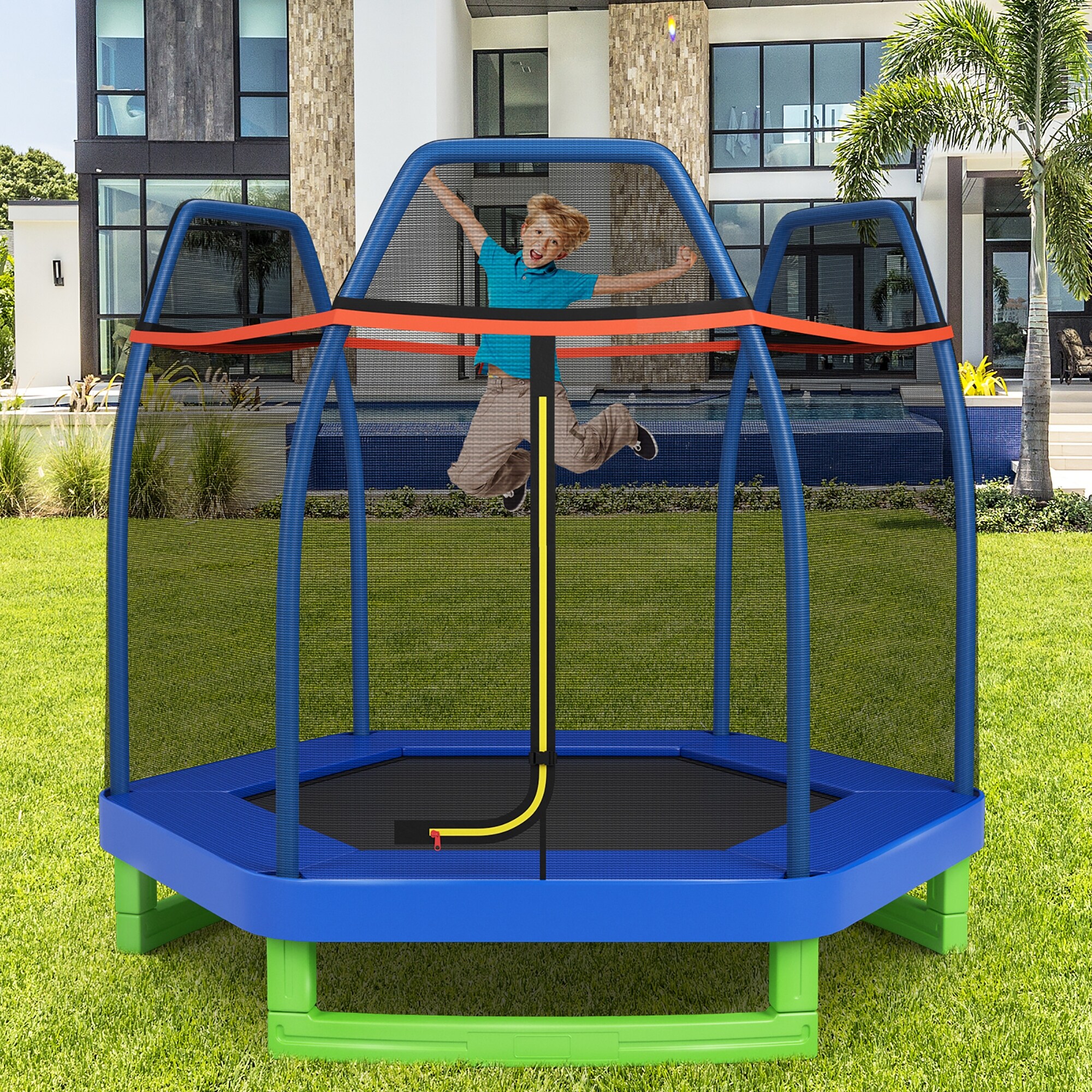 Costway 7FT Kids Trampoline Outdoor Indoor Recreational Bounce