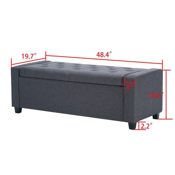 dimension image slide 1 of 2, Modern Style Storage Bedroom Bench with Arms for Bedroom,Living Room, Entryway
